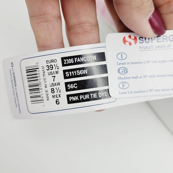 Superga 2306 Platform Slip On Sneakers Pink Purple Tie Dye Sz 8.5 NEW NO BOX - Picture 10 of 10